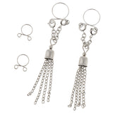 Maxbell 1 Pair Dangle Non Piercing Clip On Nipple Ring Body Jewelry Silver Tassel