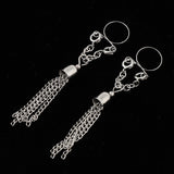 Maxbell 1 Pair Dangle Non Piercing Clip On Nipple Ring Body Jewelry Silver Tassel