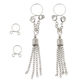 Maxbell 1 Pair Dangle Non Piercing Clip On Nipple Ring Body Jewelry Silver Tassel