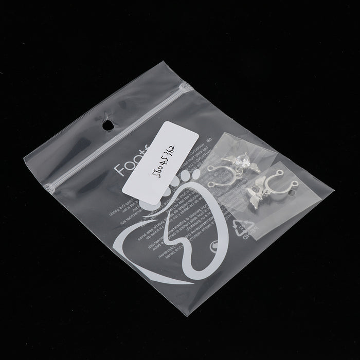 Maxbell 2Pcs Crystal Heart Dangle Nipplering Stainless Steel Ring Non-piercing White