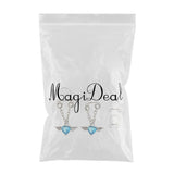 Maxbell 1 Pair Crystal Angel Wing Heart Dangle Fake Nipple Ring Body Jewelry Blue