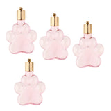 Maxbell 4pcs Pet Paw Glass Bottle Charm Pendant For Necklace Jewelry DIY Pink