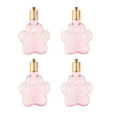 Maxbell 4pcs Pet Paw Glass Bottle Charm Pendant For Necklace Jewelry DIY Pink