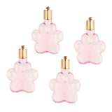 Maxbell 4pcs Pet Paw Glass Bottle Charm Pendant For Necklace Jewelry DIY Pink