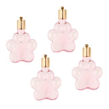 Maxbell 4pcs Pet Paw Glass Bottle Charm Pendant For Necklace Jewelry DIY Pink