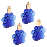 Maxbell 4pcs Pet Paw Glass Bottle Charm Pendant For Necklace Jewelry DIY Blue