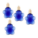 Maxbell 4pcs Pet Paw Glass Bottle Charm Pendant For Necklace Jewelry DIY Blue