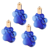 Maxbell 4pcs Pet Paw Glass Bottle Charm Pendant For Necklace Jewelry DIY Blue