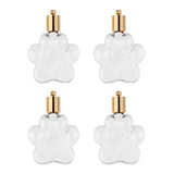 Maxbell 4pcs Pet Paw Glass Bottle Charm Pendant For Necklace Jewelry DIY Clear