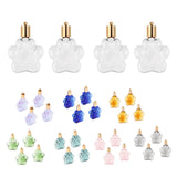 Maxbell 4pcs Pet Paw Glass Bottle Charm Pendant For Necklace Jewelry DIY Clear