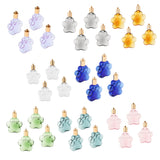 Maxbell 4pcs Pet Paw Glass Bottle Charm Pendant For Necklace Jewelry DIY Clear