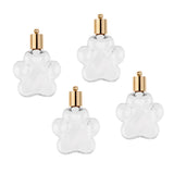 Maxbell 4pcs Pet Paw Glass Bottle Charm Pendant For Necklace Jewelry DIY Clear