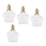 Maxbell 4pcs Pet Paw Glass Bottle Charm Pendant For Necklace Jewelry DIY Clear