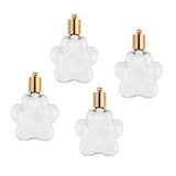 Maxbell 4pcs Pet Paw Glass Bottle Charm Pendant For Necklace Jewelry DIY Clear