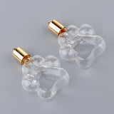 Maxbell 4pcs Pet Paw Glass Bottle Charm Pendant For Necklace Jewelry DIY Clear