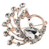 Maxbell Women Crystal Peacock Brooch Wedding Bouquet Pin Jewelry Party White