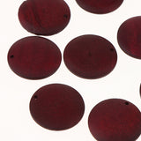 Maxbell 20pcs Wooden Charms Pendant Round Shape Earring Jewelry Findings Wine Red