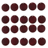 Maxbell 20pcs Wooden Charms Pendant Round Shape Earring Jewelry Findings Wine Red