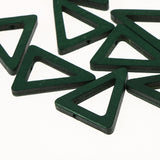 Maxbell 20 Pieces Wood Geometric Triangle Drop Charms for Jewelry Making Green