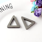 Maxbell 20 Pieces Wood Geometric Triangle Drop Charms for Jewelry Making Gray