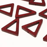 Maxbell 20 Pieces Wood Geometric Triangle Drop Charms for Jewelry Making Wine Red