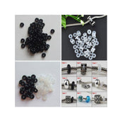 Maxbell 100Pcs Rubber Rings Stopper For Spacer Charms Bracelet Chain Beads Black