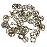 Maxbell 50g Antique Gears Pendant Steampunk Charm Jewelry Finding DIY Antique Bronze