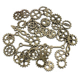 Maxbell 50g Antique Gears Pendant Steampunk Charm Jewelry Finding DIY Antique Bronze