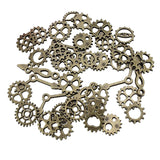 Maxbell 50g Antique Gears Pendant Steampunk Charm Jewelry Finding DIY Antique Bronze