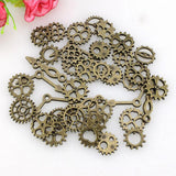 Maxbell 50g Antique Gears Pendant Steampunk Charm Jewelry Finding DIY Antique Bronze