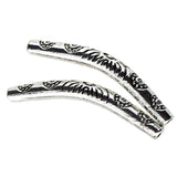 Maxbell Tibetan Silver Curved Tube Bead DIY Jewelry Necklace Bracelet Craft 4x35mm