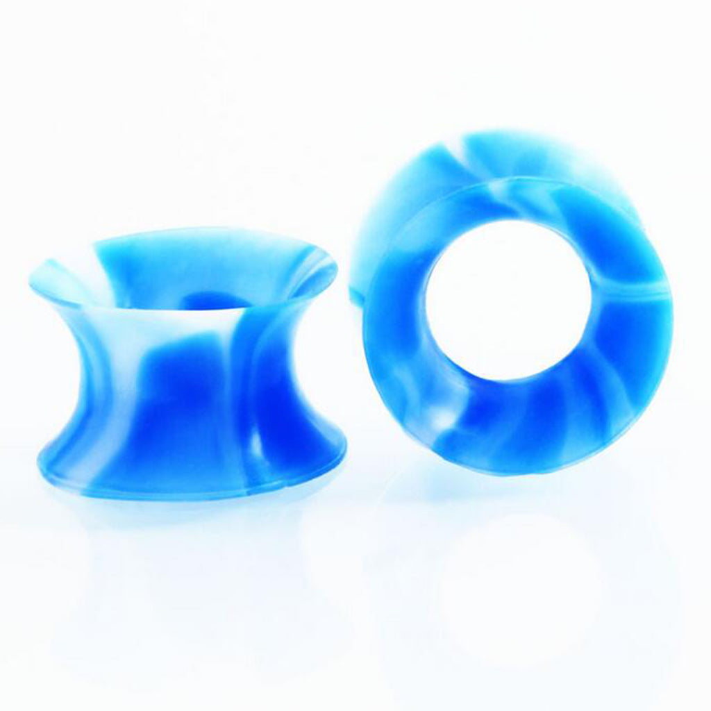 Maxbell 11 Pairs Flexible Silicone Flared Plugs Tunnel Ear Gauge Stretching 8mm