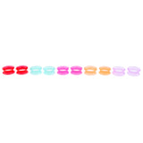Maxbell 10Pcs Solid Silicone Double Flared Plugs Ear Gauge Stretching Expander 18mm