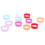 Maxbell 10Pcs Solid Silicone Double Flared Plugs Ear Gauge Stretching Expander 18mm