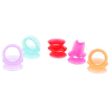 Maxbell 10Pcs Solid Silicone Double Flared Plugs Ear Gauge Stretching Expander 18mm