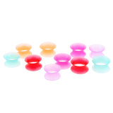 Maxbell 10Pcs Solid Silicone Double Flared Plugs Ear Gauge Stretching Expander 12mm