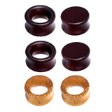 Maxbell 3 Pairs Natural Wooden Flared Expander Gauges Tunnel Ear Piercing 12mm