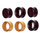 Maxbell 3 Pairs Natural Wooden Flared Expander Gauges Tunnel Ear Piercing 12mm