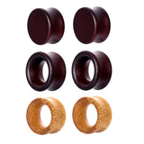 Maxbell 3 Pairs Natural Wooden Flared Expander Gauges Tunnel Ear Piercing 12mm