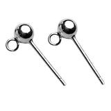 Maxbell Solid 925 Sterling Silver Ball Earring Stud Posts Backs Jewelry Findings 3mm