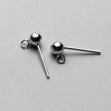 Maxbell Solid 925 Sterling Silver Ball Earring Stud Posts Backs Jewelry Findings 3mm