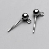 Maxbell Solid 925 Sterling Silver Ball Earring Stud Posts Backs Jewelry Findings 3mm