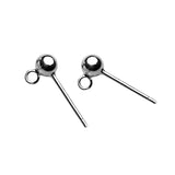 Maxbell Solid 925 Sterling Silver Ball Earring Stud Posts Backs Jewelry Findings 3mm