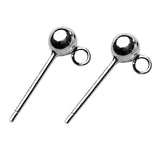 Maxbell Solid 925 Sterling Silver Ball Earring Stud Posts Backs Jewelry Findings 3mm