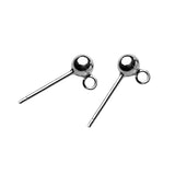 Maxbell Solid 925 Sterling Silver Ball Earring Stud Posts Backs Jewelry Findings 3mm