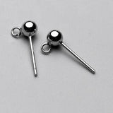 Maxbell Solid 925 Sterling Silver Ball Earring Stud Posts Backs Jewelry Findings 3mm