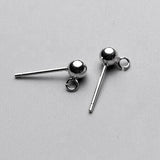 Maxbell Solid 925 Sterling Silver Ball Earring Stud Posts Backs Jewelry Findings 3mm