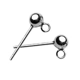 Maxbell Solid 925 Sterling Silver Ball Earring Stud Posts Backs Jewelry Findings 3mm