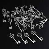 Maxbell 30 Pieces Vintage Key Hollow Charm Pendant Jewelry DIY Making Antique Silver