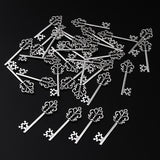 Maxbell 30 Pieces Vintage Key Hollow Charm Pendant Jewelry DIY Making Antique Silver